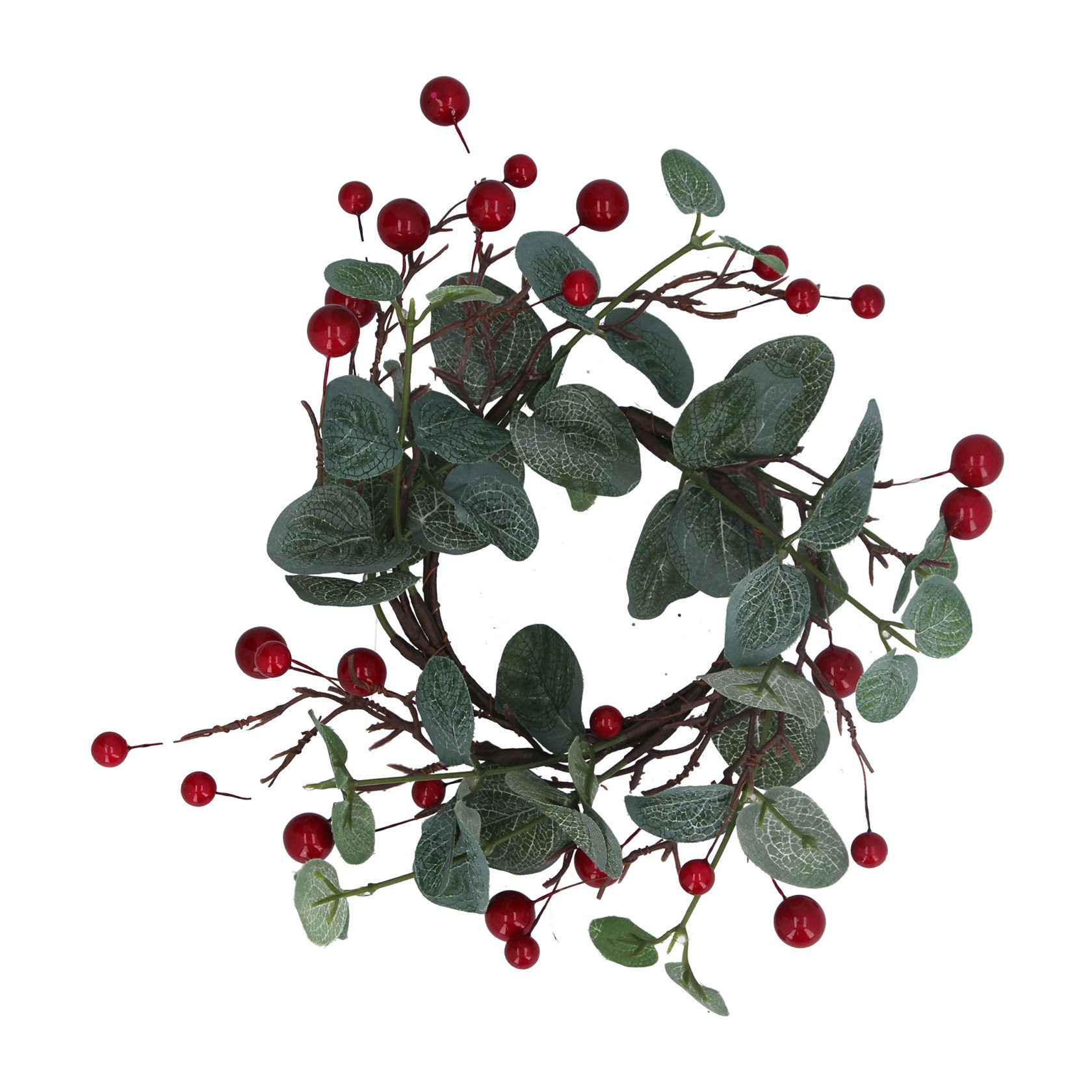 Christmas Eucalyptus Red Berry Candle Ring by Gisela Graham